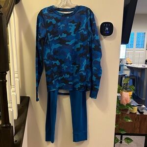 Lands' End Kids Blue Camouflage Pajama Set
